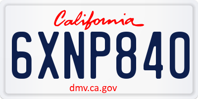 CA license plate 6XNP840