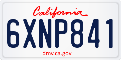 CA license plate 6XNP841