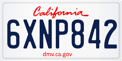 CA license plate 6XNP842