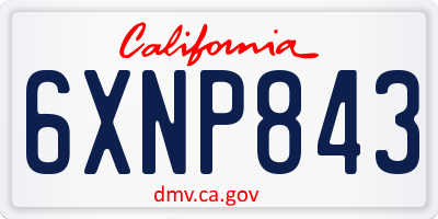 CA license plate 6XNP843