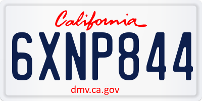 CA license plate 6XNP844