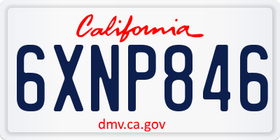 CA license plate 6XNP846