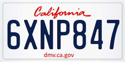 CA license plate 6XNP847