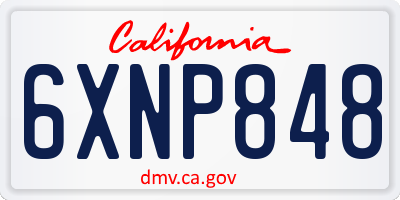 CA license plate 6XNP848