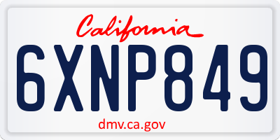 CA license plate 6XNP849