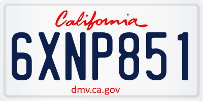 CA license plate 6XNP851
