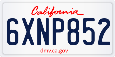CA license plate 6XNP852