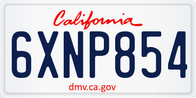 CA license plate 6XNP854