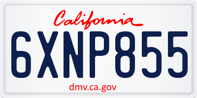 CA license plate 6XNP855