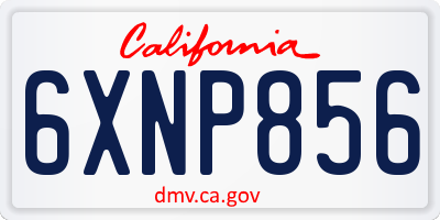CA license plate 6XNP856