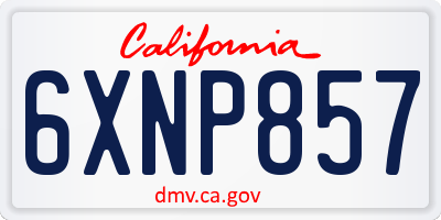 CA license plate 6XNP857