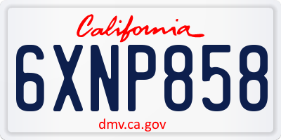 CA license plate 6XNP858