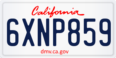 CA license plate 6XNP859