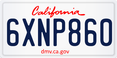 CA license plate 6XNP860