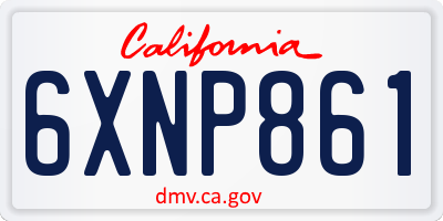 CA license plate 6XNP861