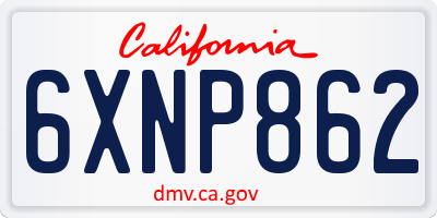 CA license plate 6XNP862