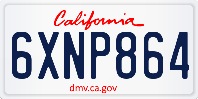 CA license plate 6XNP864
