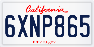 CA license plate 6XNP865