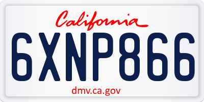 CA license plate 6XNP866