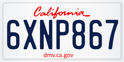 CA license plate 6XNP867