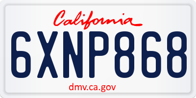 CA license plate 6XNP868