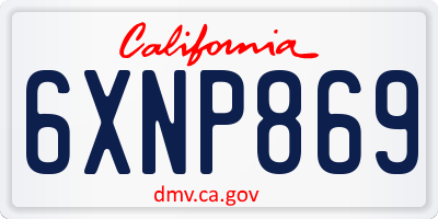 CA license plate 6XNP869