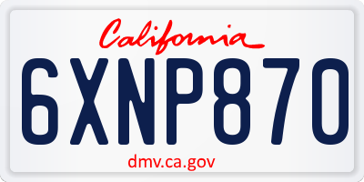 CA license plate 6XNP870