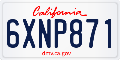 CA license plate 6XNP871