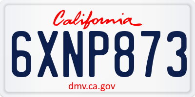 CA license plate 6XNP873