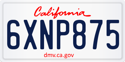 CA license plate 6XNP875