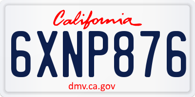 CA license plate 6XNP876
