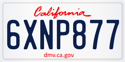 CA license plate 6XNP877
