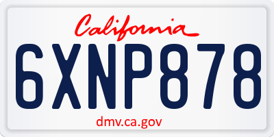 CA license plate 6XNP878