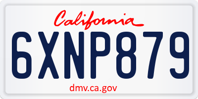 CA license plate 6XNP879