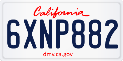 CA license plate 6XNP882