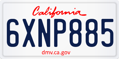 CA license plate 6XNP885