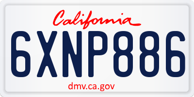 CA license plate 6XNP886