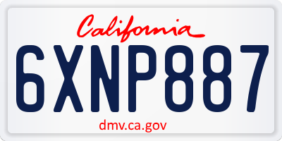 CA license plate 6XNP887