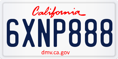 CA license plate 6XNP888