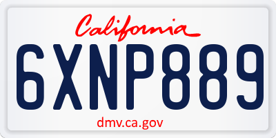 CA license plate 6XNP889