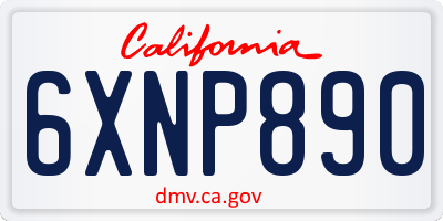 CA license plate 6XNP890