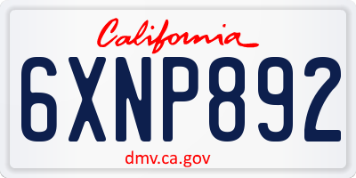 CA license plate 6XNP892