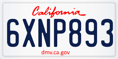 CA license plate 6XNP893