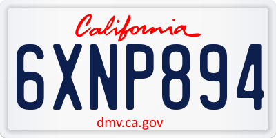 CA license plate 6XNP894