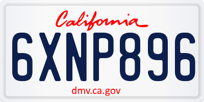 CA license plate 6XNP896