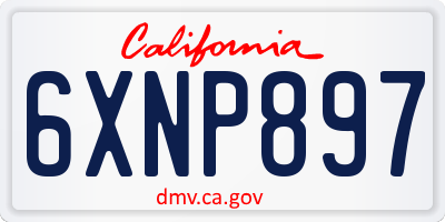 CA license plate 6XNP897