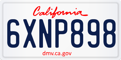 CA license plate 6XNP898