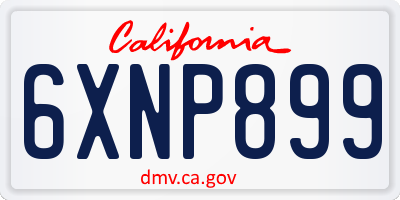 CA license plate 6XNP899