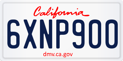 CA license plate 6XNP900