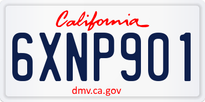 CA license plate 6XNP901